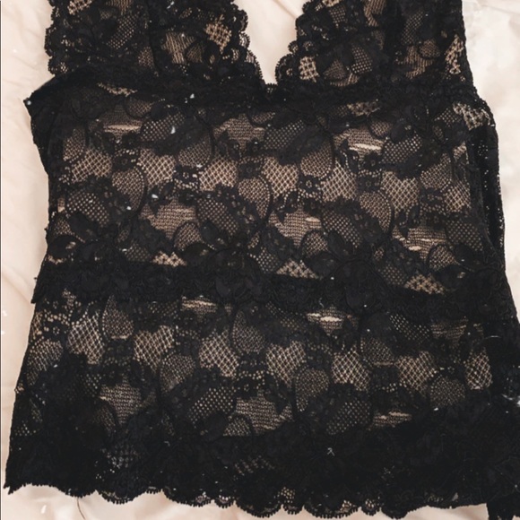 Black Lace Halter Shirt - Picture 3 of 3